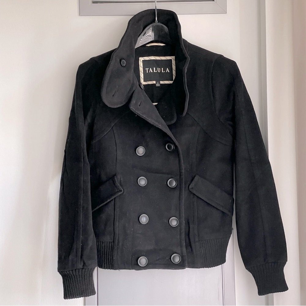ARITZIA TALULA Virgin Wool & Cashmere Blend Double Breasted Bomber Coat